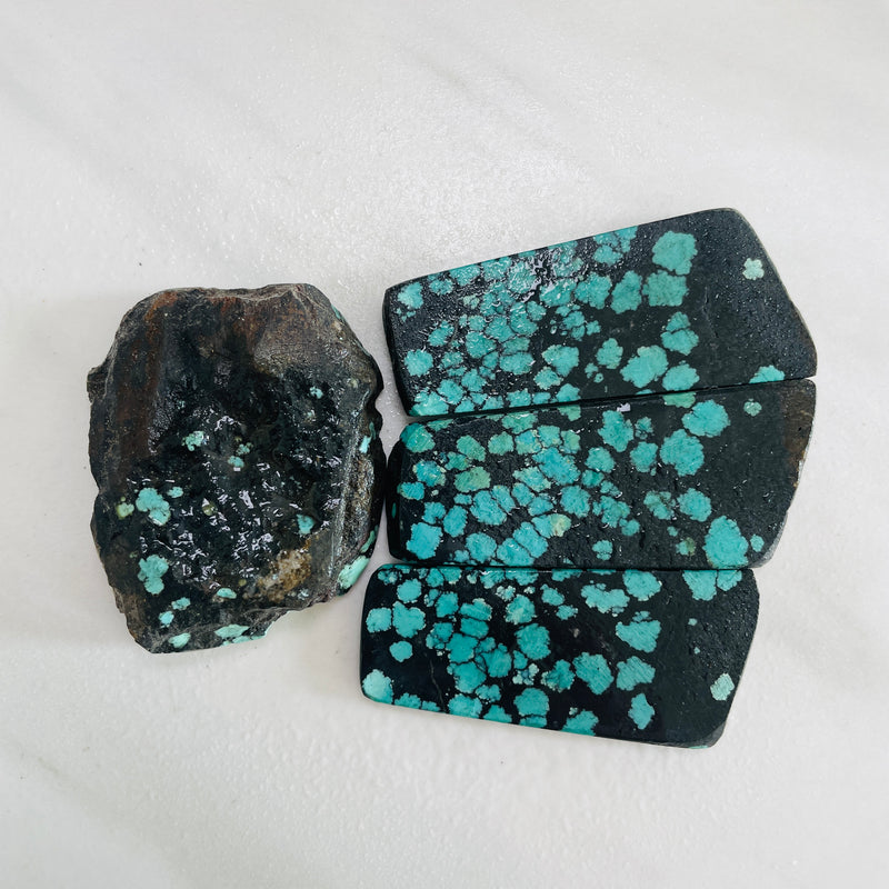 Sky Blue Rough Natural Yungai Turquoise Slabs Dimensions