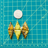 Medium Royal Orange Triangle Treasure Mountain Turquoise, Set of 6 Dimensions