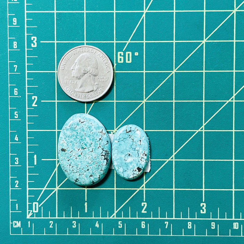 Large Sky Blue Oval Milky Way Turquoise, Set of 2 Dimensions