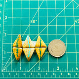 Medium Mixed Triangle Royston Turquoise, Set of 6 Dimensions
