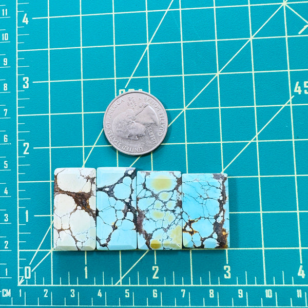 Large Mixed Bar Mixed Turquoise, Set of 4 Dimensions