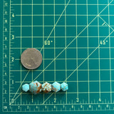 Small Sky Blue Hexagon Number 8 Turquoise, Set of 5 Dimensions