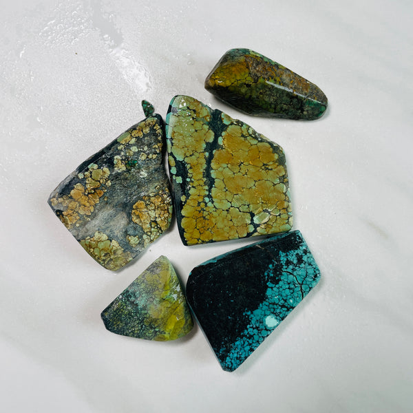 Mixed Rough Natural Enhanced Mixed Turquoise Slabs Dimensions