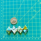 Small Mixed Triangle Mixed Turquoise, Set of 8 Dimensions