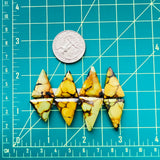 Medium Royal Orange Triangle Treasure Mountain Turquoise, Set of 8 Dimensions