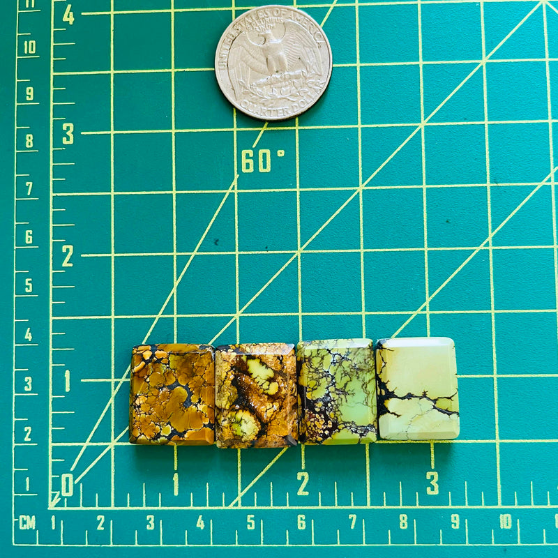 Medium Mixed Bar Treasure Mountain Turquoise, Set of 4 Dimensions