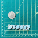 Small Sky Blue Mixed Golden Hills Turquoise, Set of 6 Dimensions