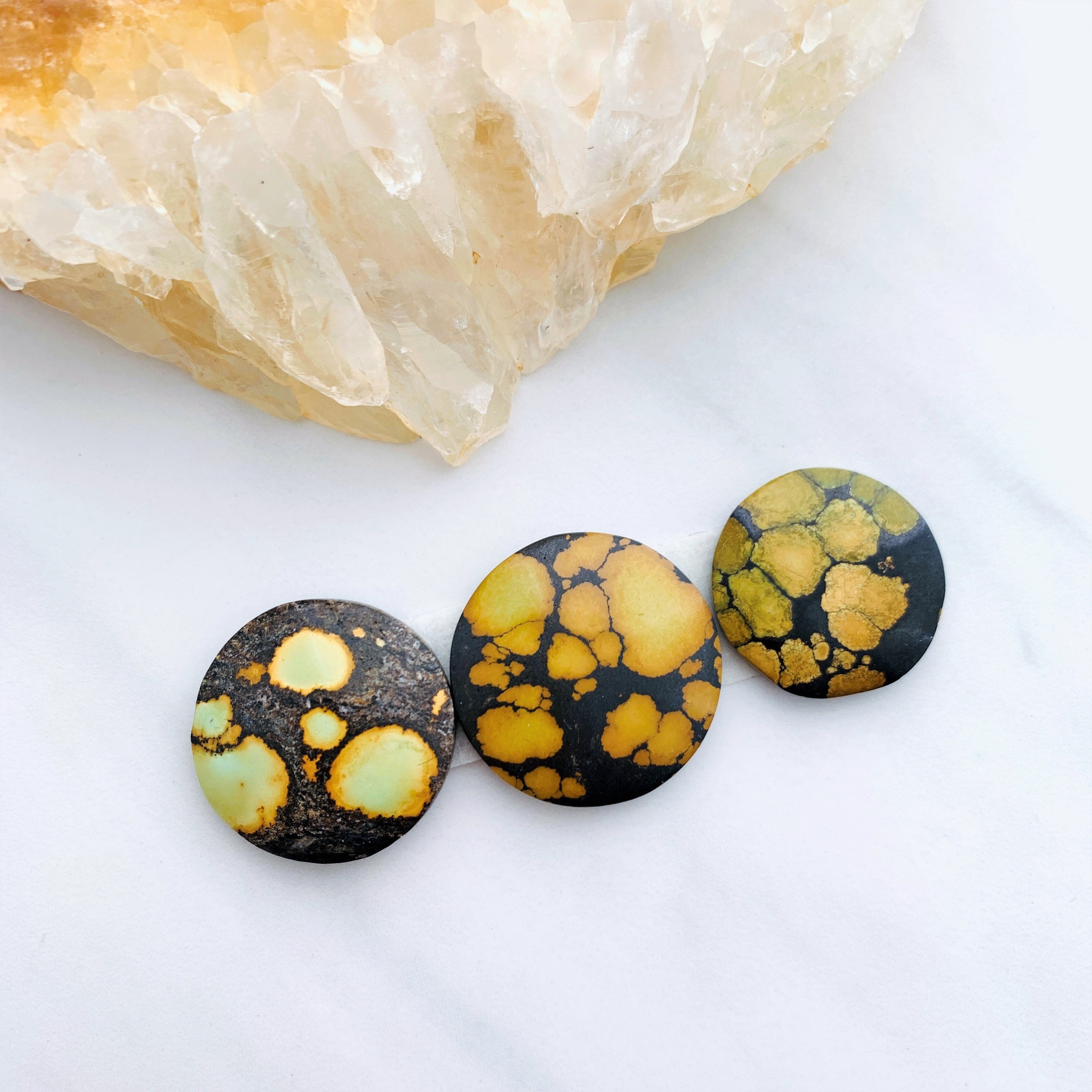 Medium Royal Orange Round Treasure Mountain, Set of 3