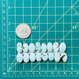 Small Sky Blue Oval Sand Hill Turquoise, Set of 16 Dimensions