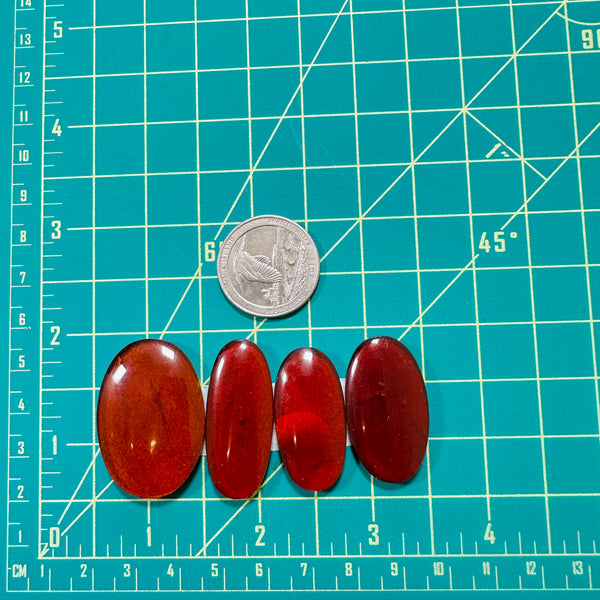 Large Red Oval Rosarita, Set of 4 Dimensions