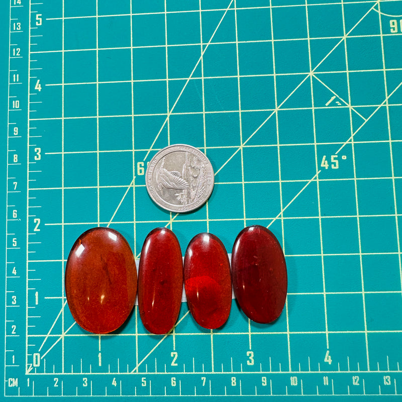 Large Red Oval Rosarita, Set of 4 Dimensions
