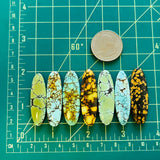 Large Mixed Surfboard Mixed Turquoise, Set of 7 Dimensions
