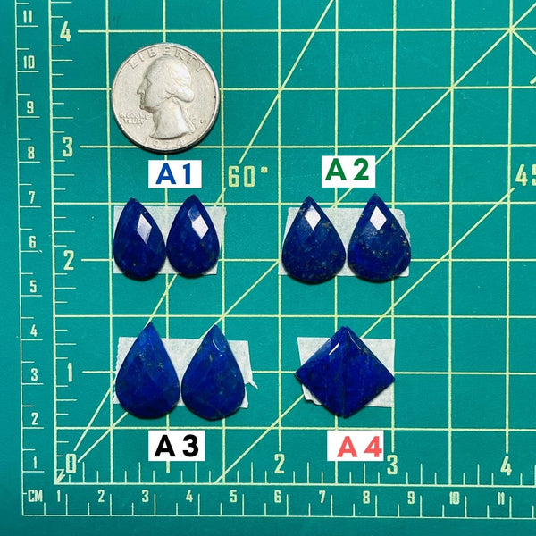 2. Medium Teardrop Lapis Lazuli, Set of 2 - 102423