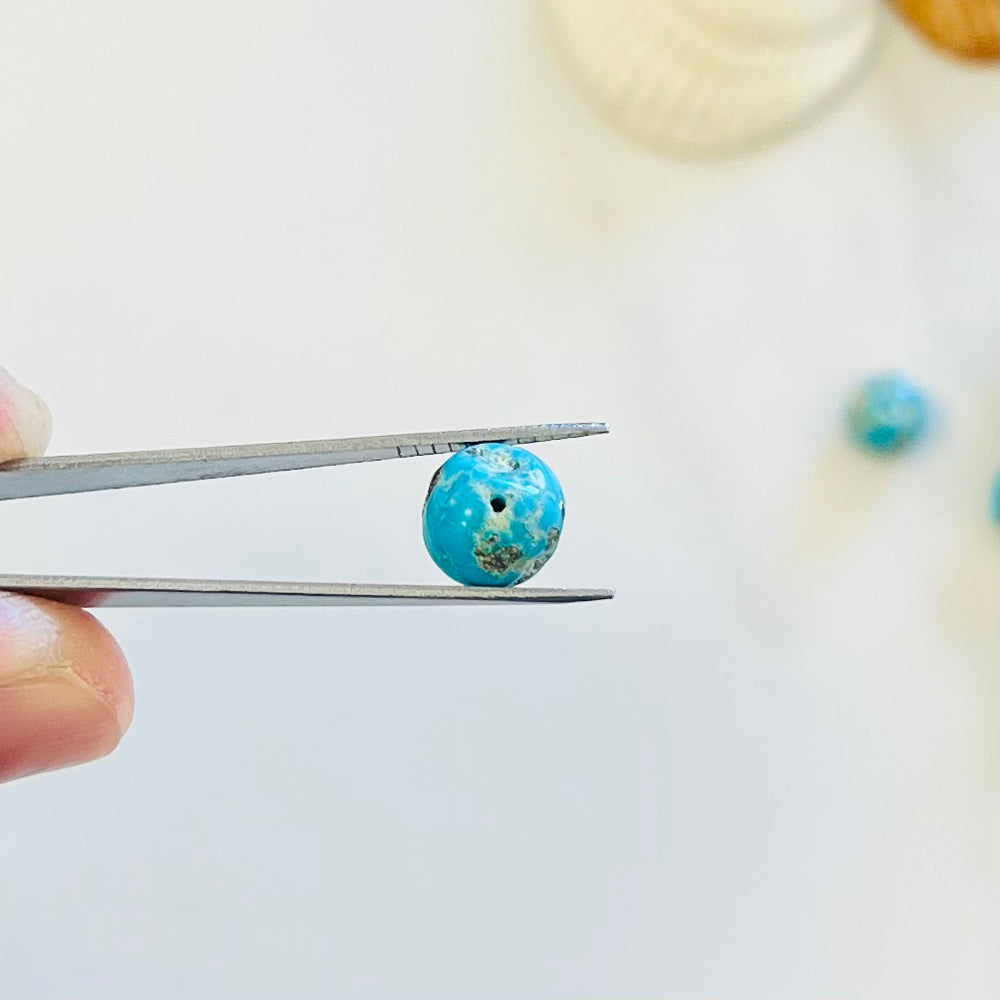SUNNYCLUE 400+ Perles Plates Turquoise Disque – Pierres Précieuses Synthétiques Pour Bijoux DIY & Énergie Positive