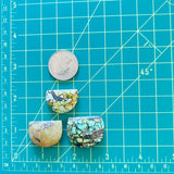 Large Mixed Half Moon Mixed Turquoise, Set of 3 Dimensions