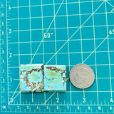 Large Sky Blue Bar Bamboo Mountain Turquoise, Set of 2 Dimensions
