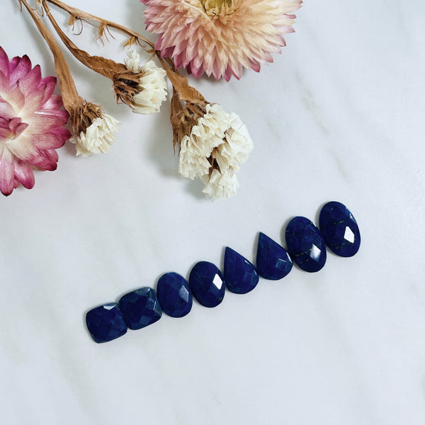 Small Deep Blue Mixed Lapis Lazuli, Set of 8 Background