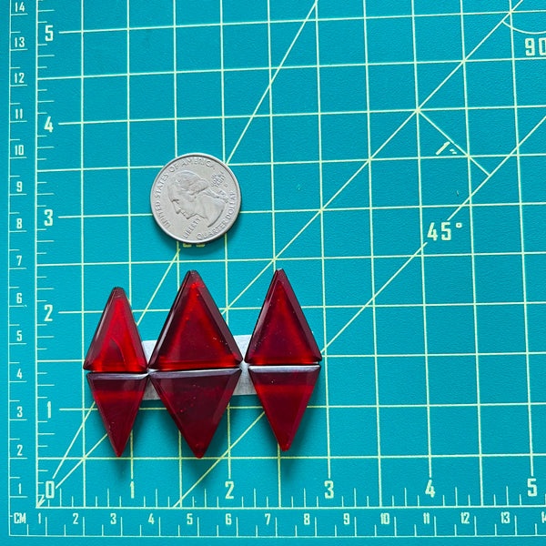 Large Red Triangle Rosarita, Set of 6 Dimensions