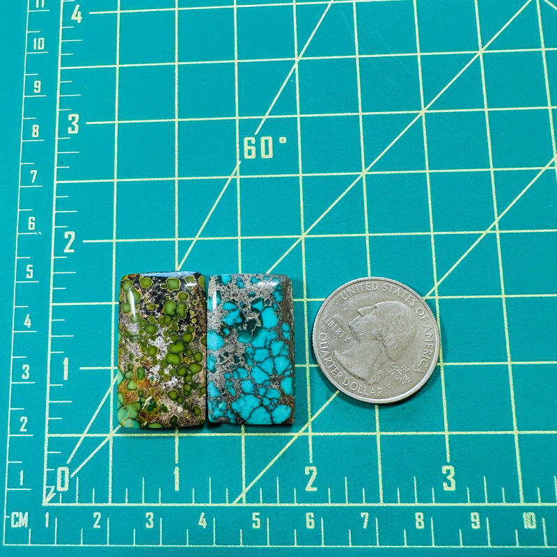 Large Mixed Bar Mixed Turquoise, Set of 2 Dimensions
