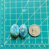 Large Sky Blue Oval Yungai Turquoise, Set of 2 Dimensions