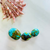 Medium Ocean Blue Oval Treasure Mountain Beads, Set of 3 Background
