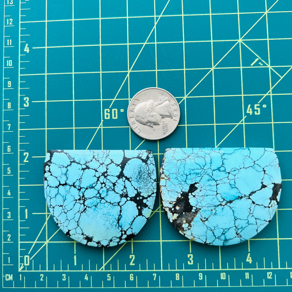 L41 x W50 x H7 Sky Blue Half Moon Yungai Turquoise, Set of 2 Dimensions