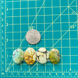 Large Mixed Oval Mixed Turquoise, Set of 4 Dimensions