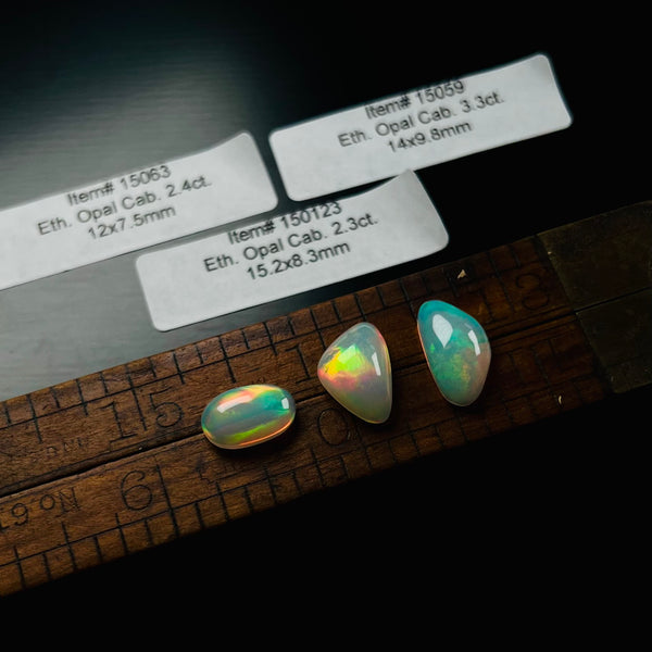 Authentic Ethiopian Mixed Opal Cabochons, set of 3
