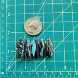 Large Ocean Blue Mixed Blue Moon Turquoise, Set of 5 Dimensions