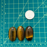 Large Earth Brown Oval Tiger Eye Crystal, Set of 3 Dimensions