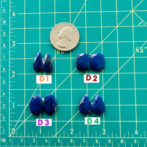 1. Medium Teardrop Lapis Lazuli, Set of 2 - 012124