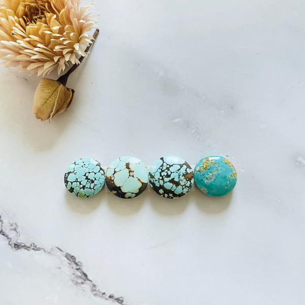 Small Mixed Round Mixed Turquoise, Set of 4 Background