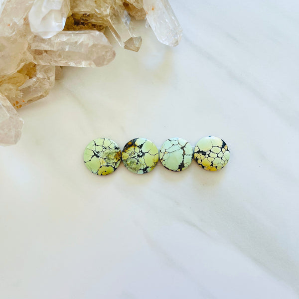 Medium Faint Green Round Wild Horse Turquoise, Set of 4 Background