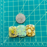 Large Mixed Barrel Mixed Turquoise, Set of 3 Dimensions