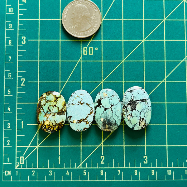 Large Mixed Oval Wild Horse Turquoise, Set of 4 Dimensions