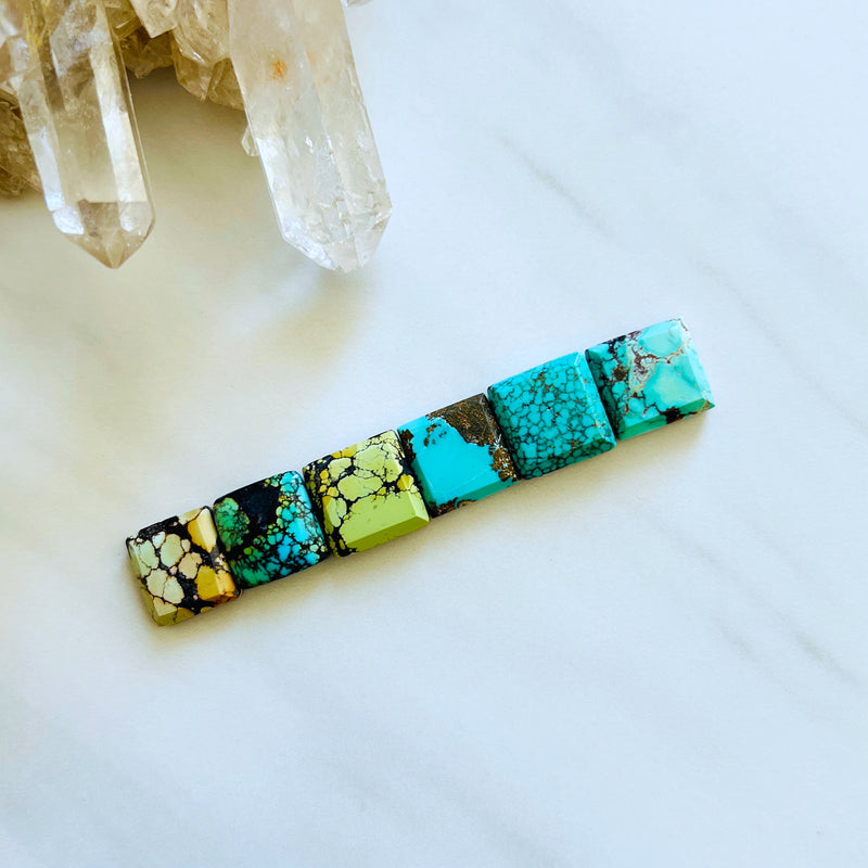 Small Mixed Bar Mixed Turquoise, Set of 6 Background