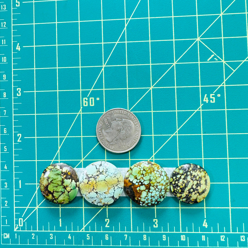 Large Sea Green Round Mixed Turquoise, Set of 4 - Turquoise Moose