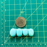 Medium Sky Blue Oval White Water Turquoise, Set of 4 Dimensions