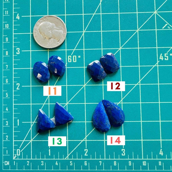 4. Medium Teardrop Lapis Lazuli, Set of 2 - 022524