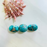 Medium Ocean Blue Oval Yungai Beads, Set of 3 Background