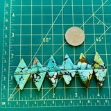 Medium  Mixed Triangle Mixed Turquoise, Set of 12 Dimensions