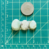 Small Mint Green Oval Crescent Lake Variscite, Set of 3 Dimensions