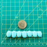 Medium  Sky Blue Oval White Water Turquoise, Set of 7 Dimensions