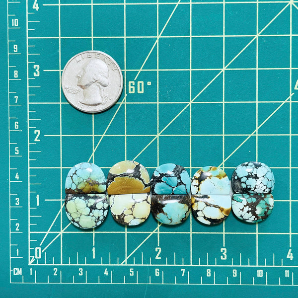 Small Mixed Half Moon Mixed Turquoise, Set of 10 Dimensions