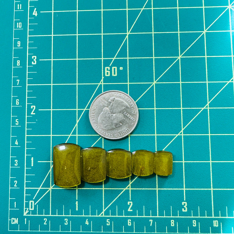 Small Swamp Green Barrel Rosarita, Set of 5 Dimensions