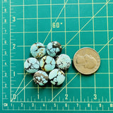 Small Sky Blue Round Yungai Turquoise, Set of 7 Dimensions