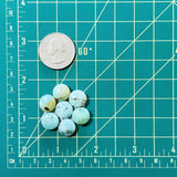 Small Sky Blue Round Yungai Turquoise, Set of 7 Dimensions