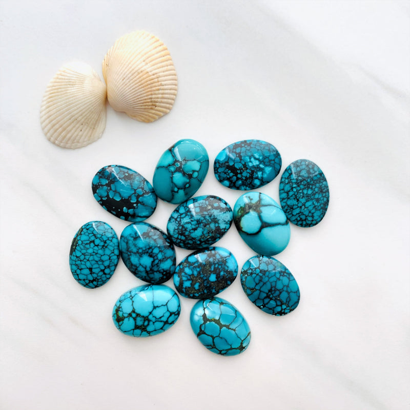16 x 22 mm Oval Yungai Turquoise Cabochons, Set of 1