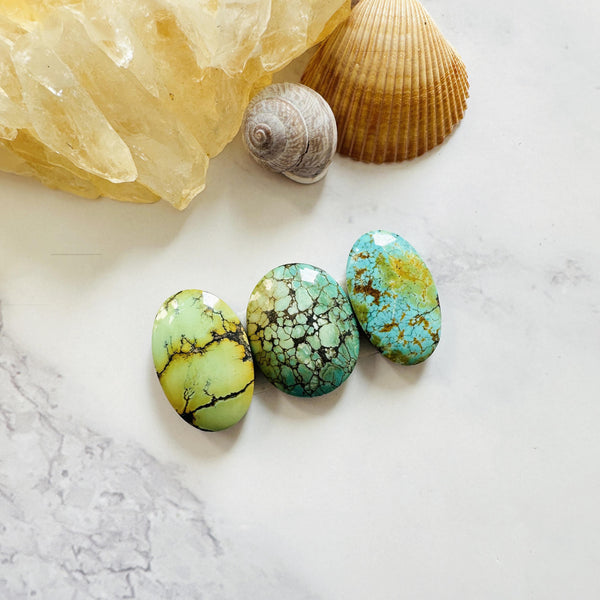Large Sea Green Mixed Mixed Turquoise, Set of 3 Background