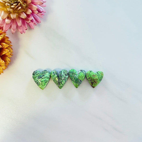 Small Sea Green Heart Yungai Turquoise, Set of 4 Background